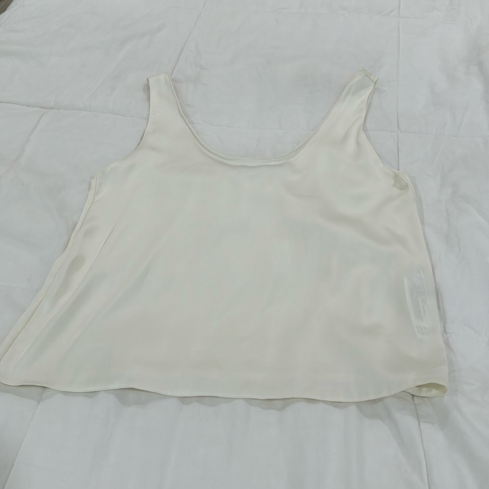 Zara cream satin tank